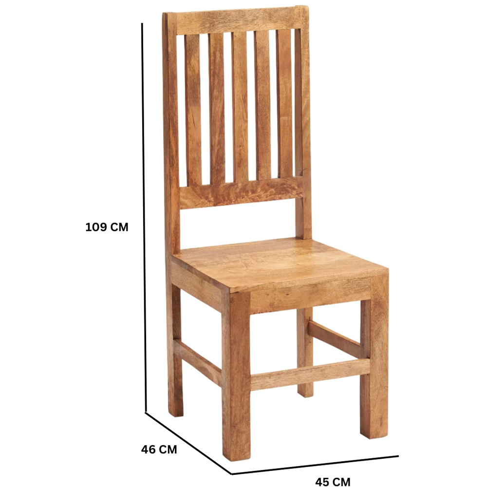 Brooklyn Napoli Toko Set of 2 Light Mango Slat Back Dining Chair Image 4