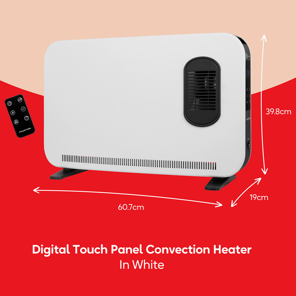 Russell Hobbs RHCVHTF2004 White Digital Touch Panel Convection Heater with Turbo Fan 2000W Image 9