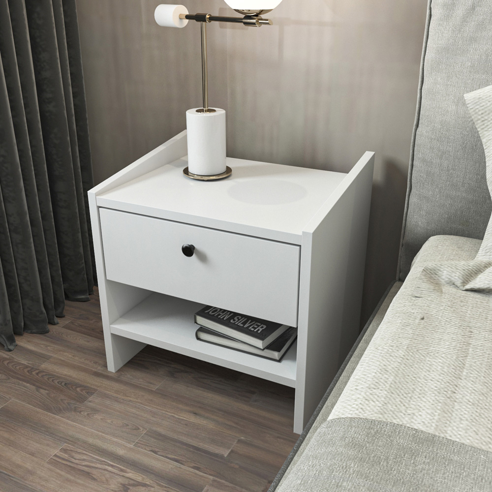 Decorotika Berlin Single Drawer Single Shelf Hazeran Bedside Table Image 5