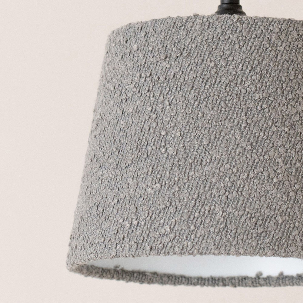 ValueLights Rory Grey Cream Boucle Fabric Tapered Easy Fit Ceiling Table Floor Lamp Shade Image 3
