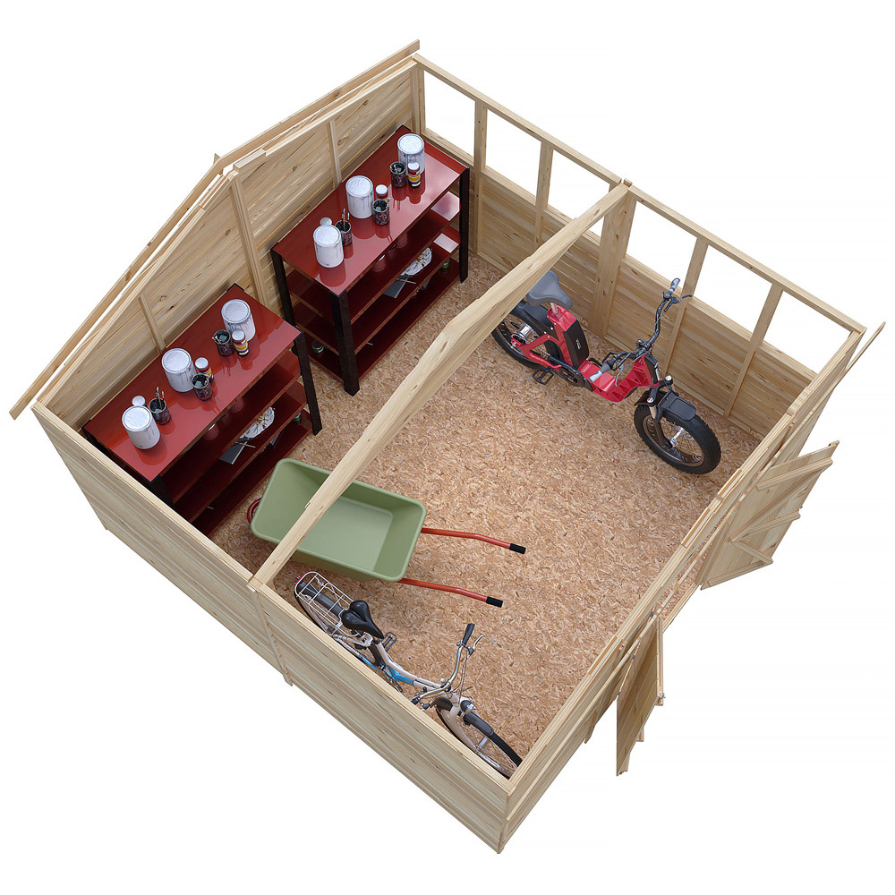 Shire 10 x 10ft Double Door Dip Treated Overlap Apex Shed Image 4