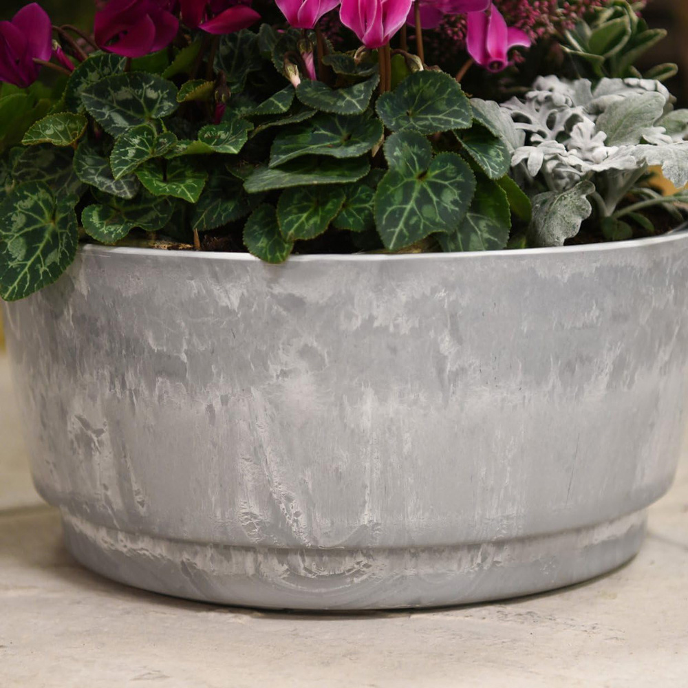 Garden Gear Caesar Bowl Marble Planter 46 and 34.5cm 2 Pack Image 3