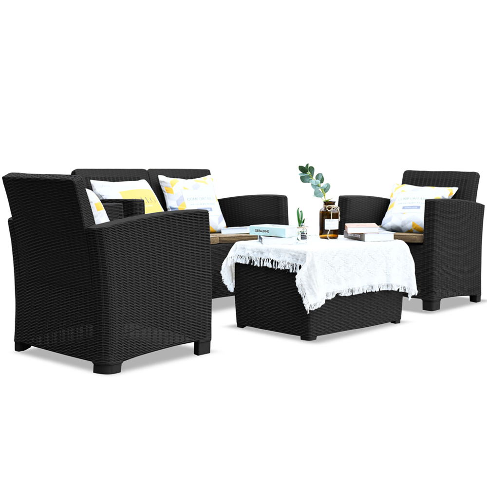 Centurion Supports Santana Rattan 4 Seater Lounge Set Dark Brown Image 3