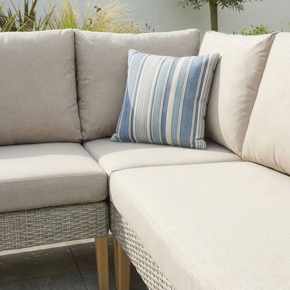 Norfolk Collection Yalden Beige and Mocha 5 Seater Outdoor Corner Lounge Set Image 5
