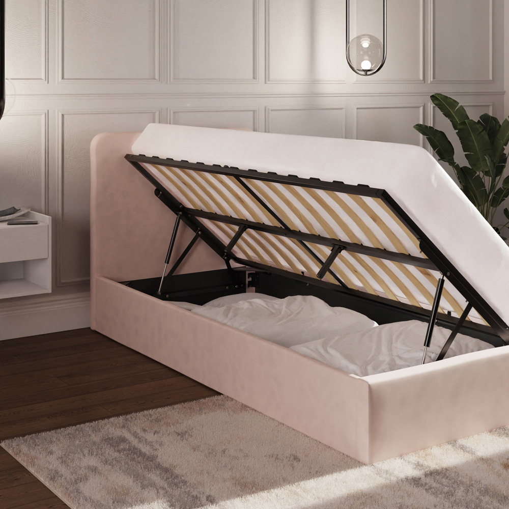 GFW Chiswick Single Soft Pink Ottoman Bed with SC Pocket Sprung Mattress Image 7