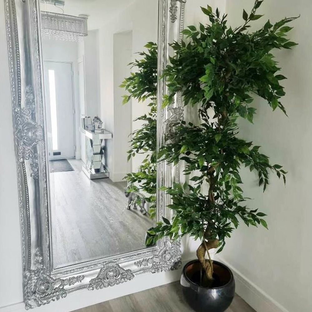 Leaf Ficus Triple Ball Artificial Tree with Copper Metal Planter 182cm Image 2