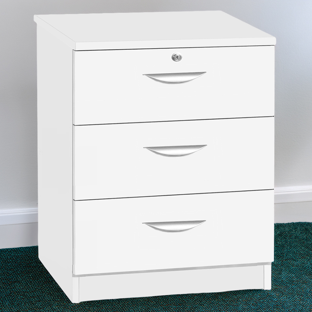 R White Cabinets 3 Drawer White Storage Chest Image 1