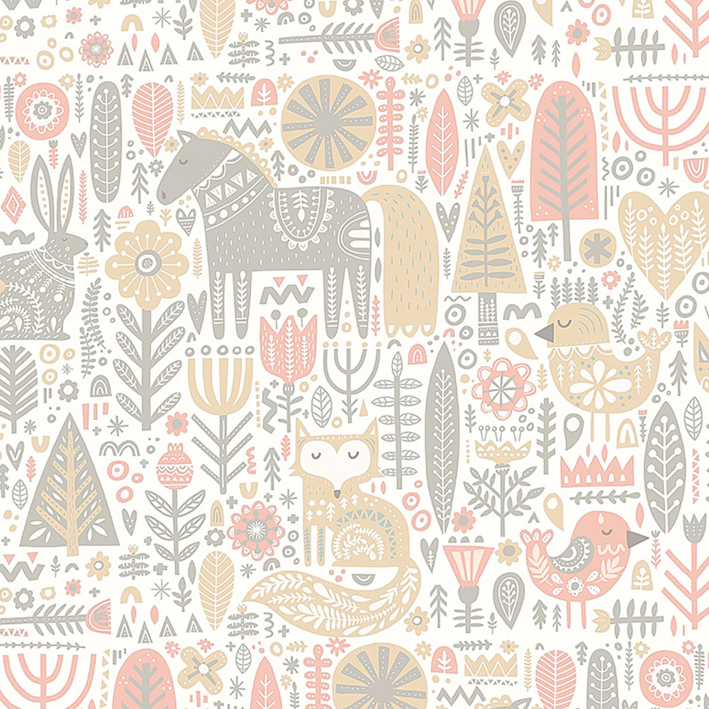 Origin Murals Scandi Forest Animals Multicolour Wall Mural Image 2