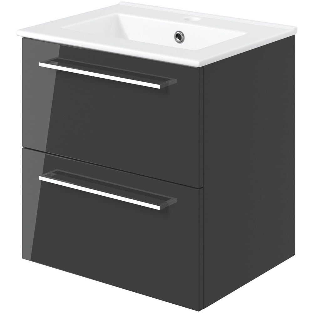 Bathstore Milford 2 Door Anthracite Wall Hung Basin Unit 510mm Image 3