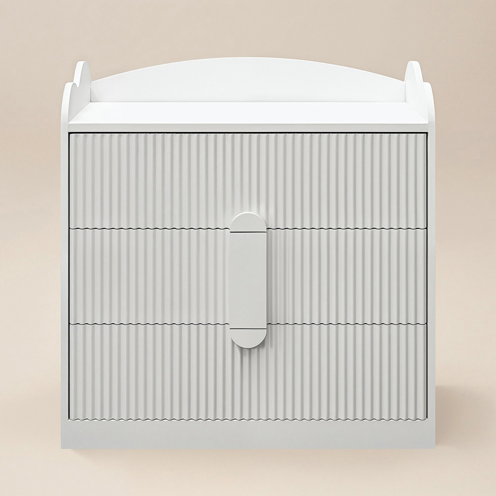Flair Calista White 3 Drawer Ribbed Chest of Drawers Image 3