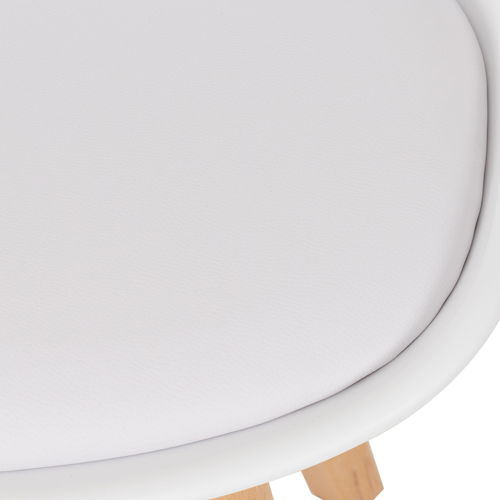 Seconique Bendal Set of 2 White Beech Faux Leather Dining Chair Image 8