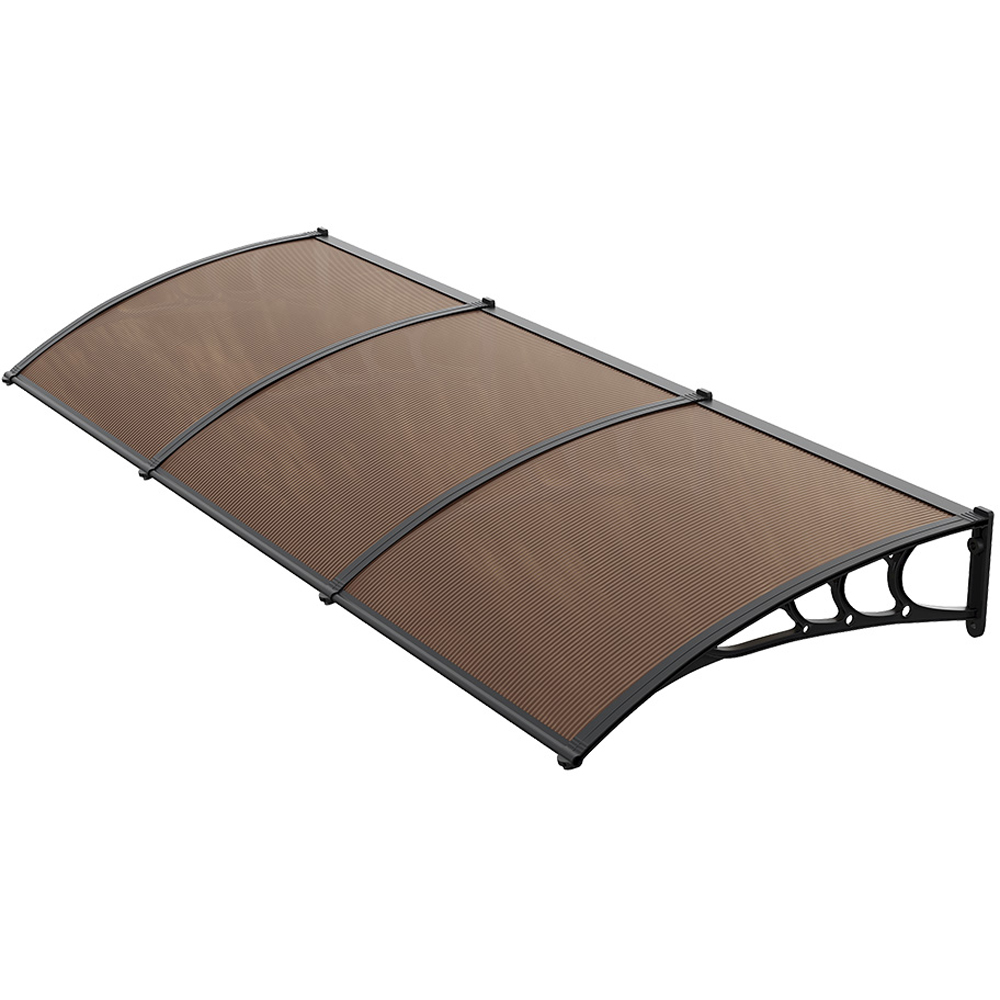 Living and Home Large Brown Curved Door Window Canopy Image 2