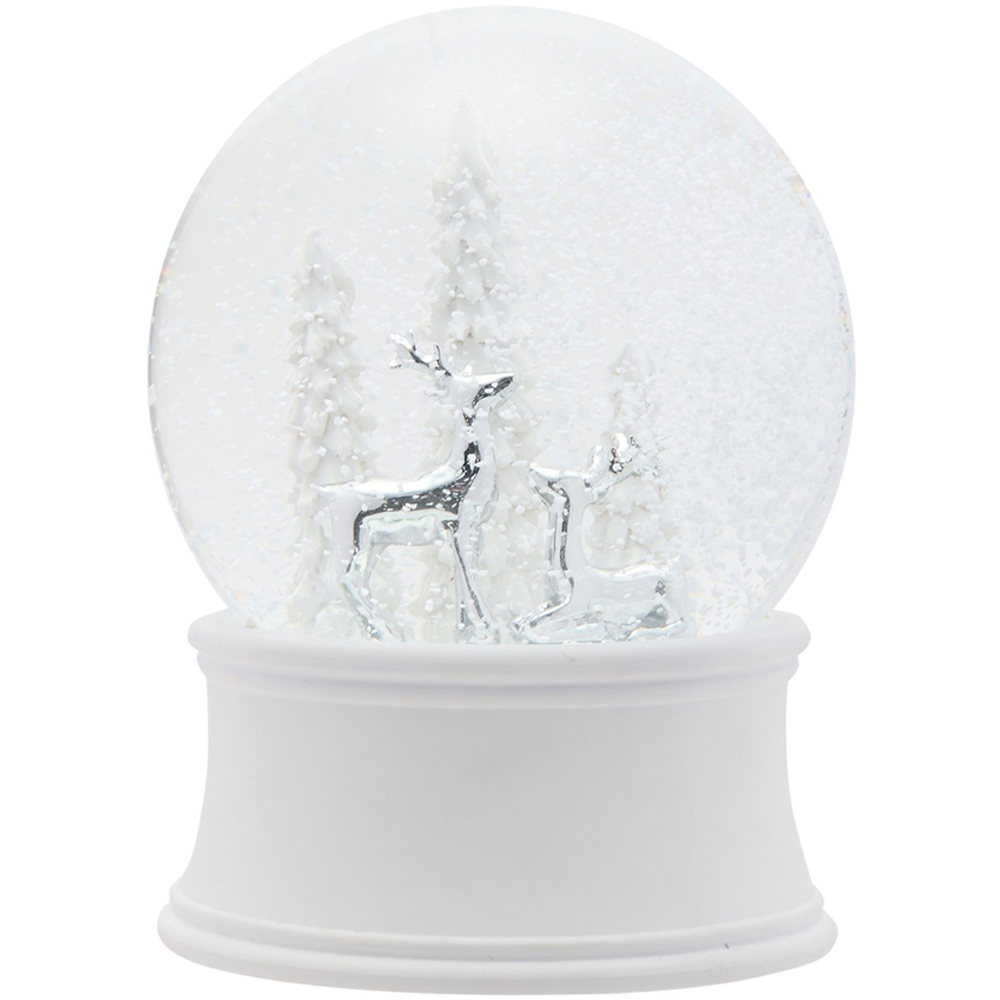 The Christmas Gift Co Silver Reindeer Musical Snow Globe Image 2
