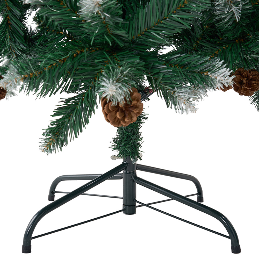 Living and Home Pine Cones and Red Berries Snow Flocked Artificial Christmas Tree 5.9ft Image 6