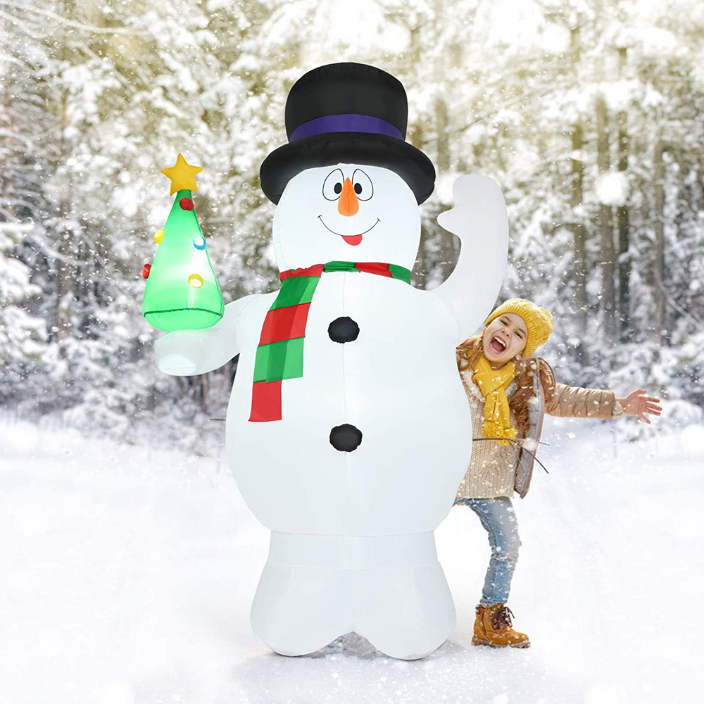 Costway Snowman LED Inflatable Outdoor Christmas Decoration 7.9ft Image 4