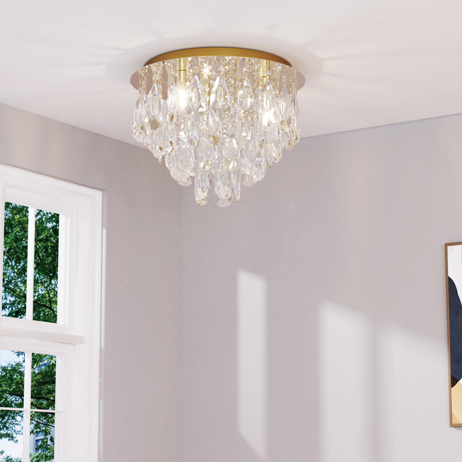 Eliana Flush Ceiling Fitting Clear Image 5