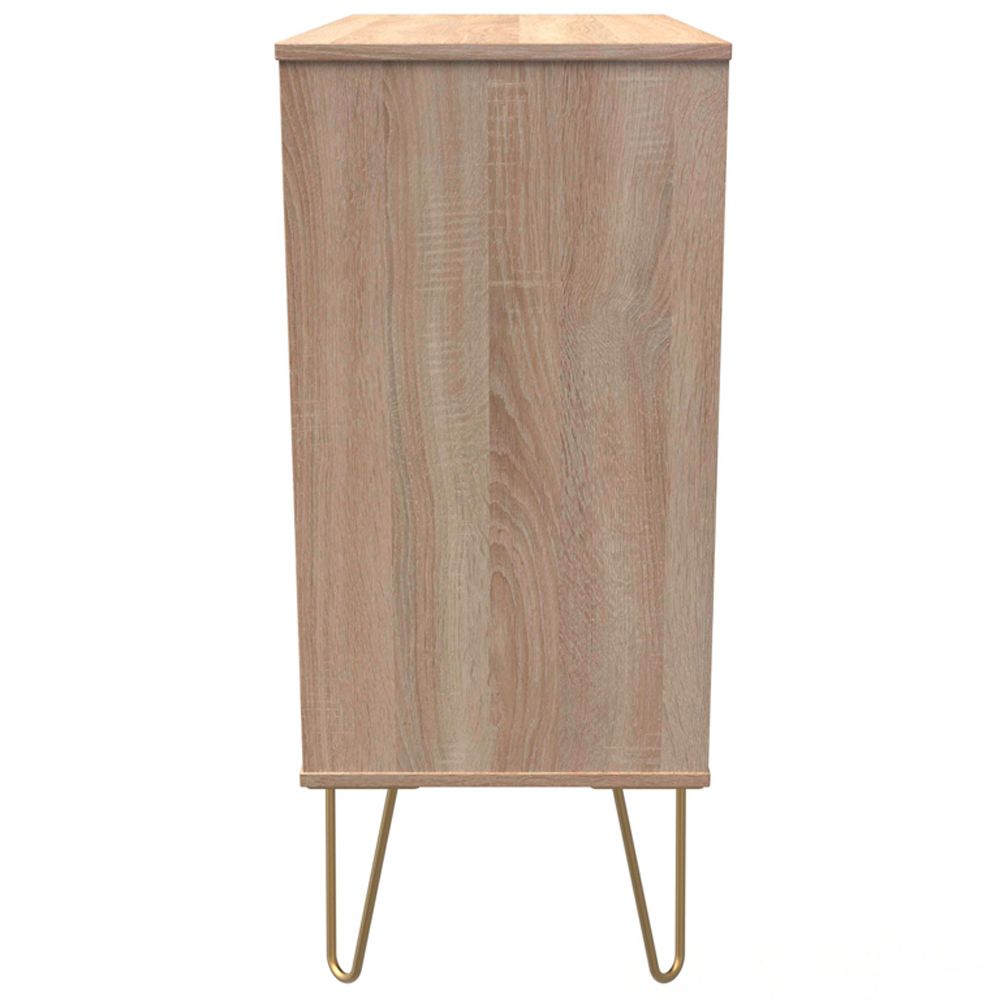 Crowndale 4 Drawer White Matt and Bardolino Oak Wide Chest of Drawers Ready Assembled Image 4