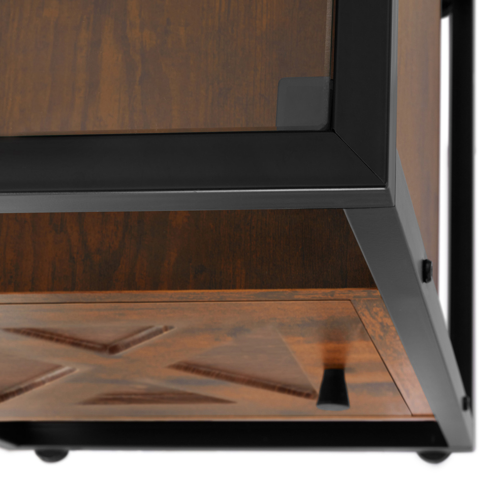 tectake Kidderminster Dark Wood Bedside Table Image 8