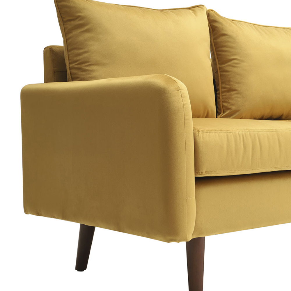 Living and Home 2 Seater Golden Velvet Upholstered Sofa Image 8