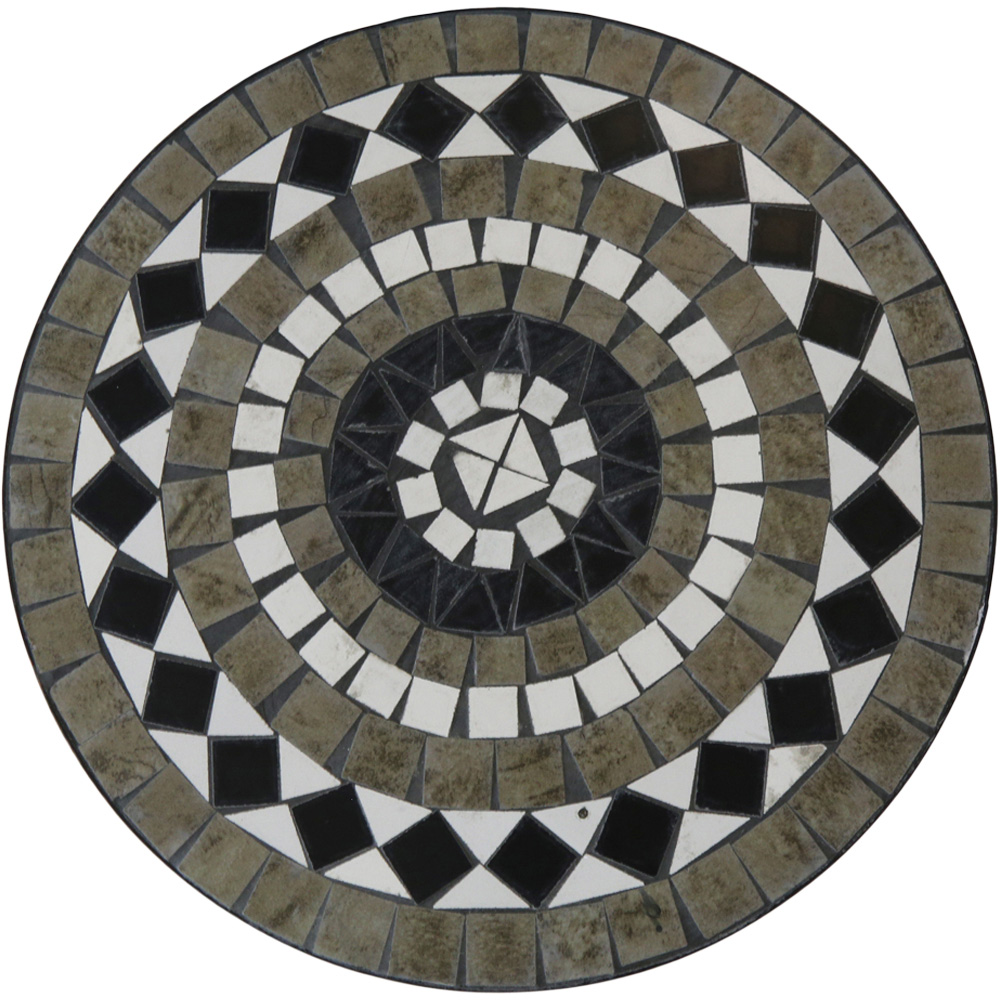Charles Bentley 2 Seater Bistro Set Mosaic Black and Grey Image 5