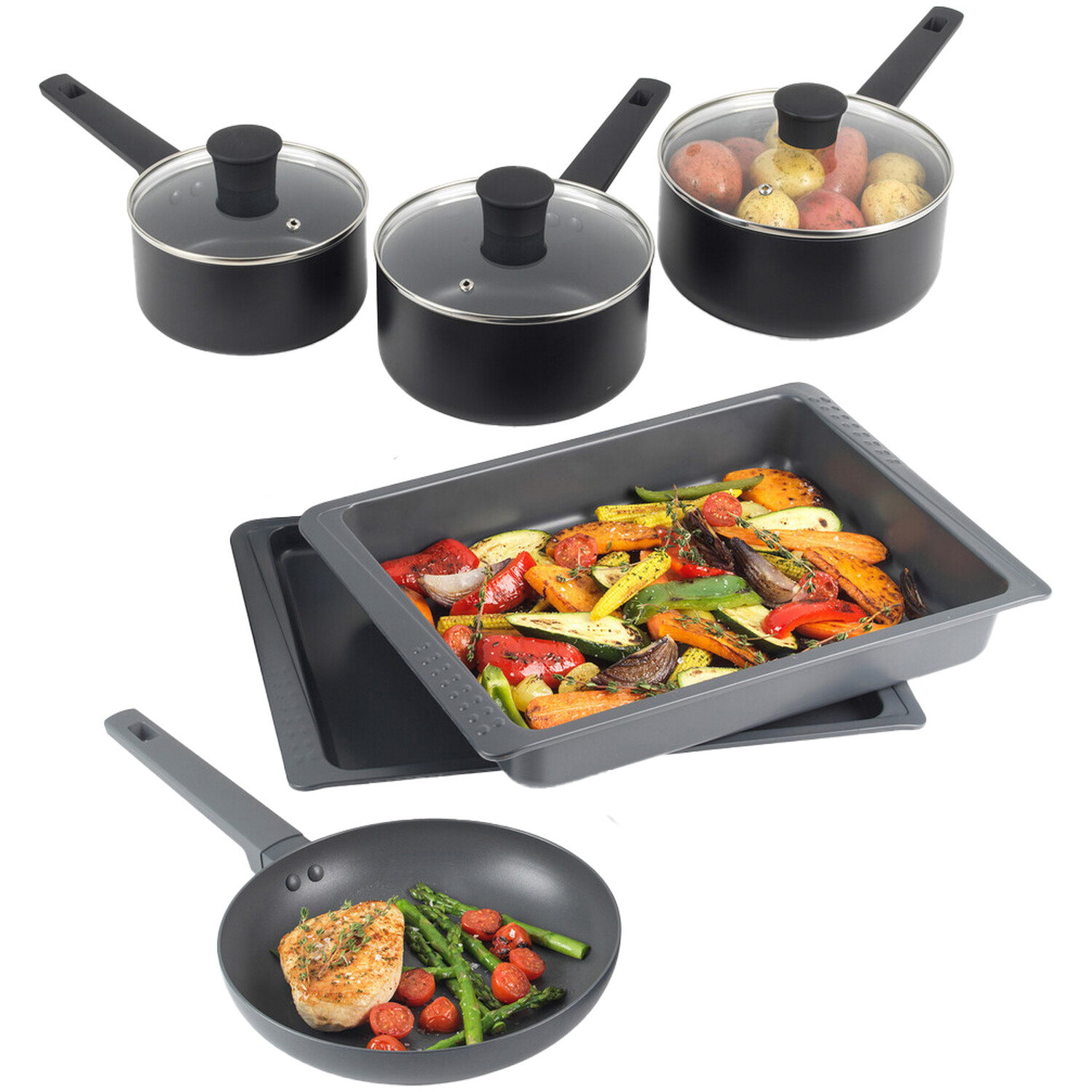 Russell Hobbs Shield 6 Piece Cook and Bake Set Black Image 12