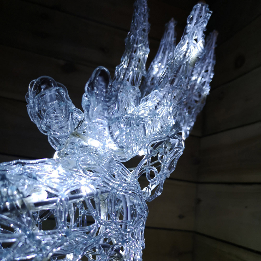 Samuel Alexander White Soft Acrylic Reindeer LED Christmas Decoration Image 2
