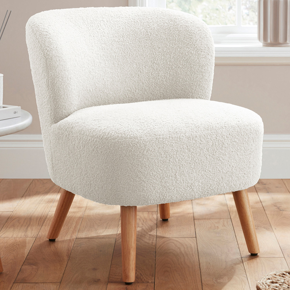 GFW Evie Cream Teddy Accent Chair Image 1