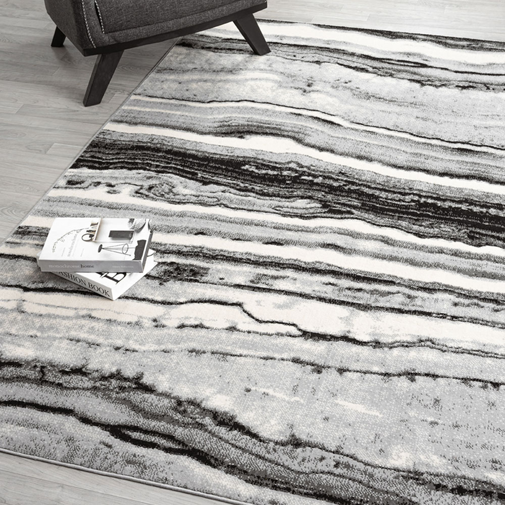 Desire Rugs Obsidian Grey Coast Waves Abstract Rug 200 x 290cm Image 5
