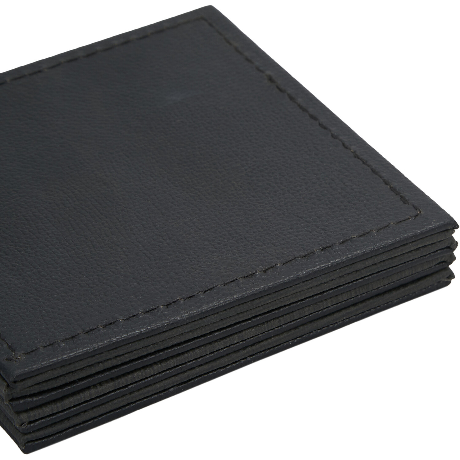 Pack of 4 Linen Texture Coasters - Black Image 4