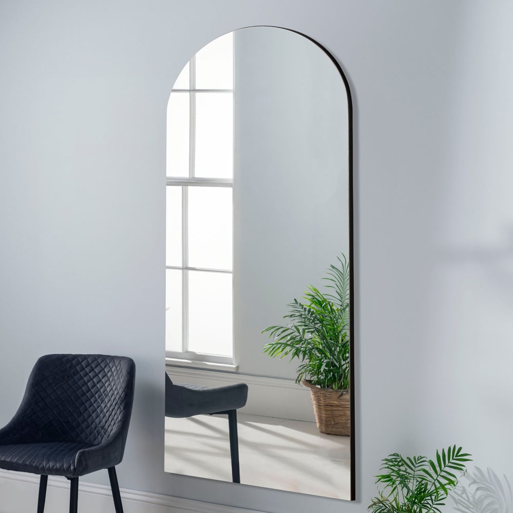 Yearn Black Arched Full Length Wall Mirror 180 x 100cm Image 2