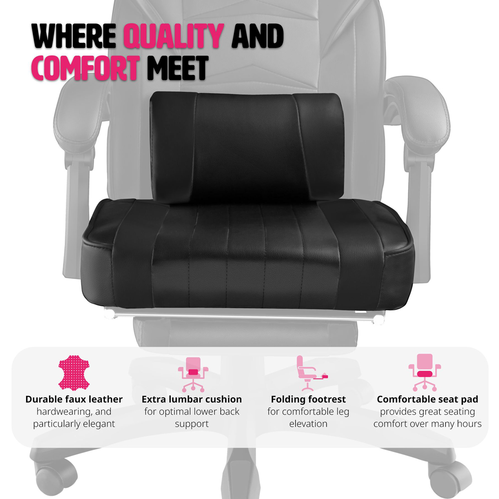 tectake Comodo Black Gaming Chair Image 8