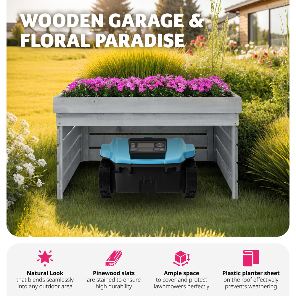 tectake Hortus Robot Lawn Mower Garage Image 3