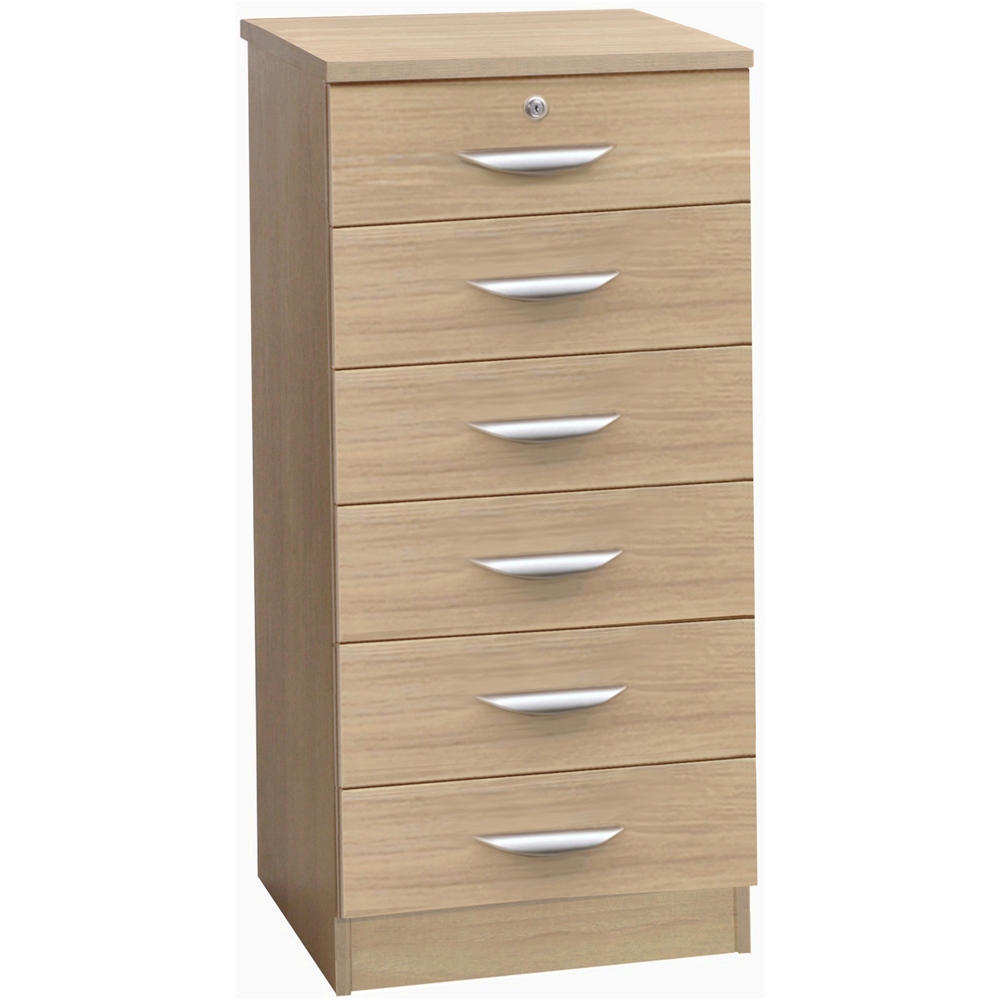 R White Cabinets 6 Drawer Brown Chest of Drawers Image 2