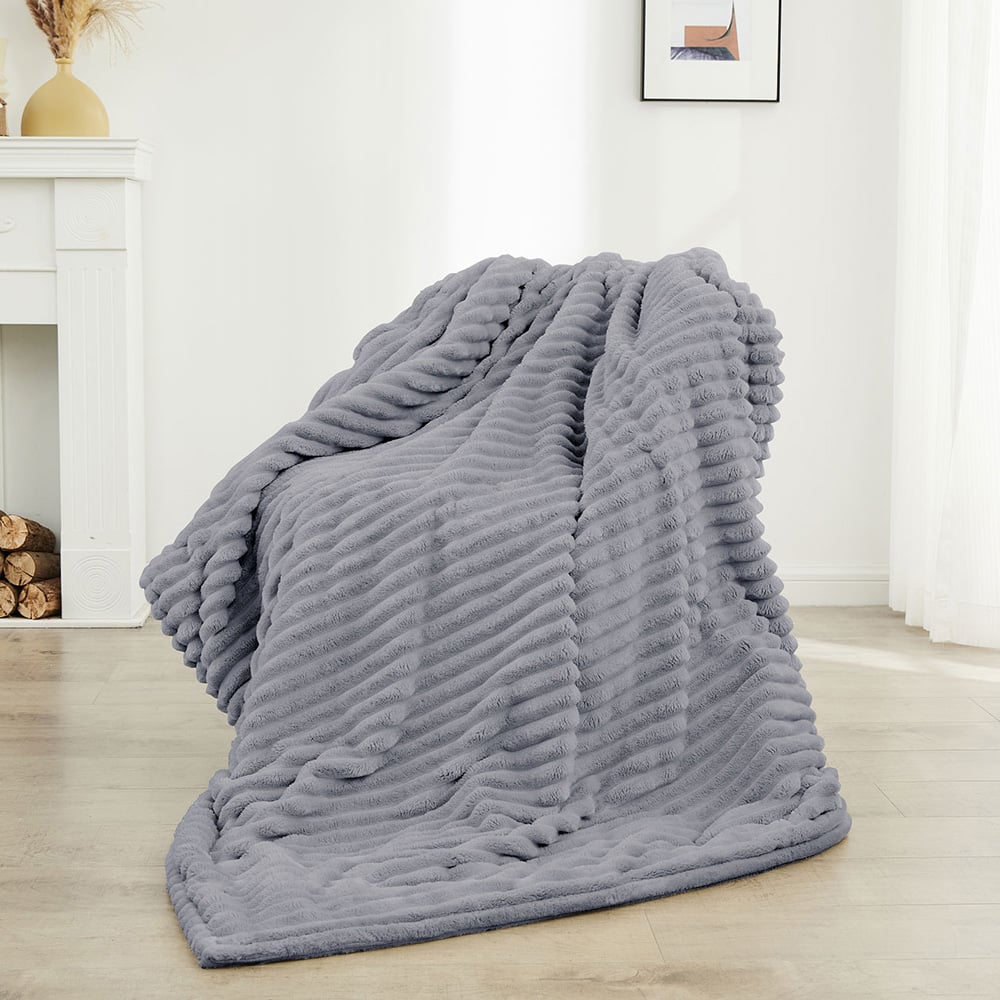 Neo Grey Fleece Electric Blanket with Timer and Heat Settings Image 2