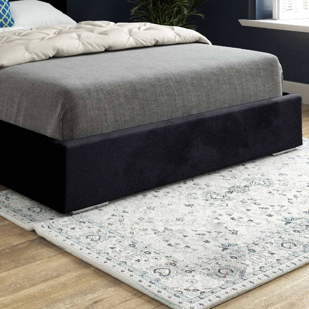 Alma Black Super King Size Velvet Upholstered Bed Frame with Chesterfield Headboard Image 4