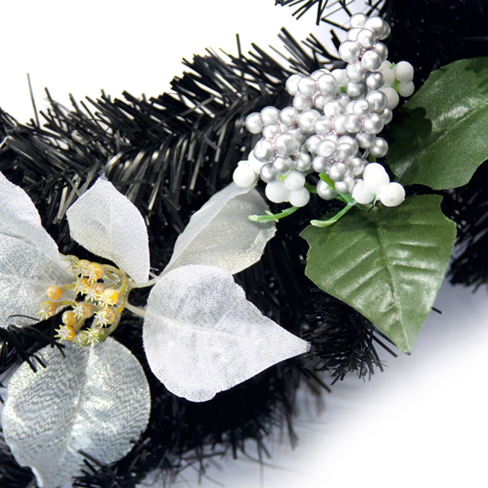 Best Artificial Black and Silver Christmas Garland 270cm Image 2