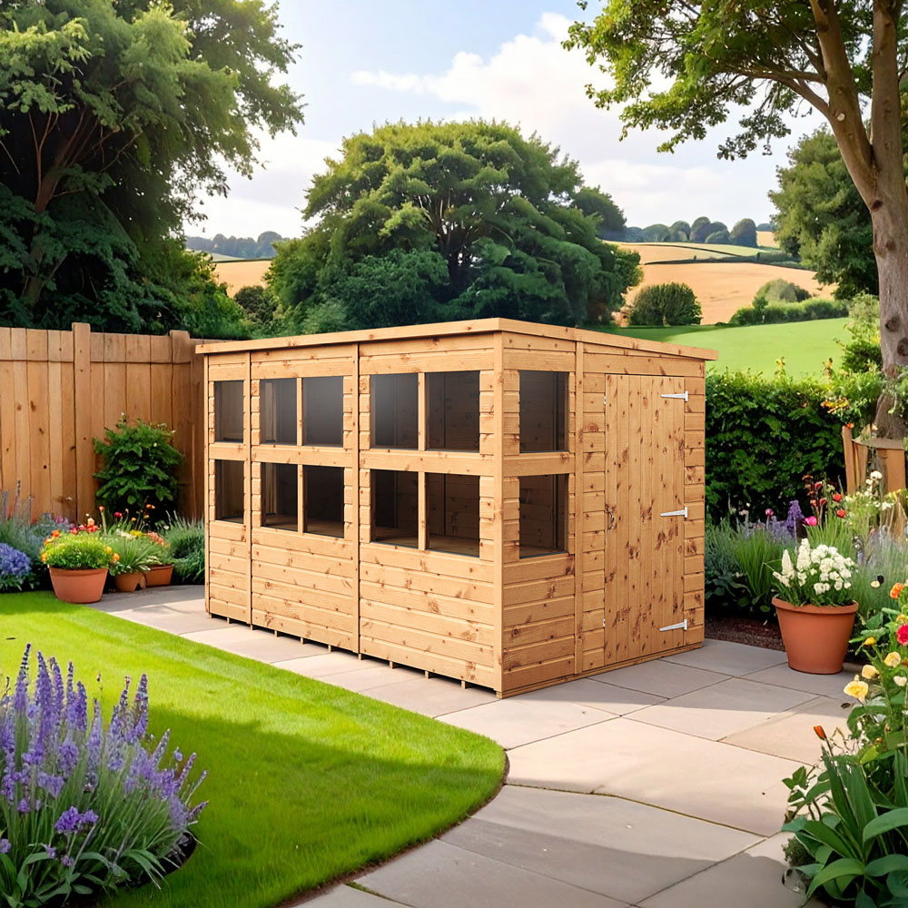 Empire Sheds 10 x 6ft Tongue and Groove Pent Potting Garden Shed Image 2