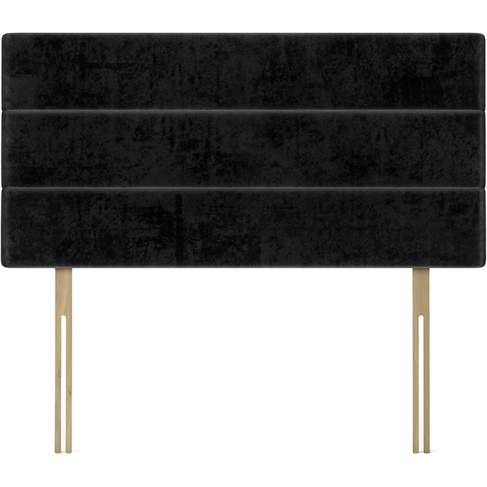 Bedmaster Single Black Naples Velvet Milan Lined Headboard Image 2