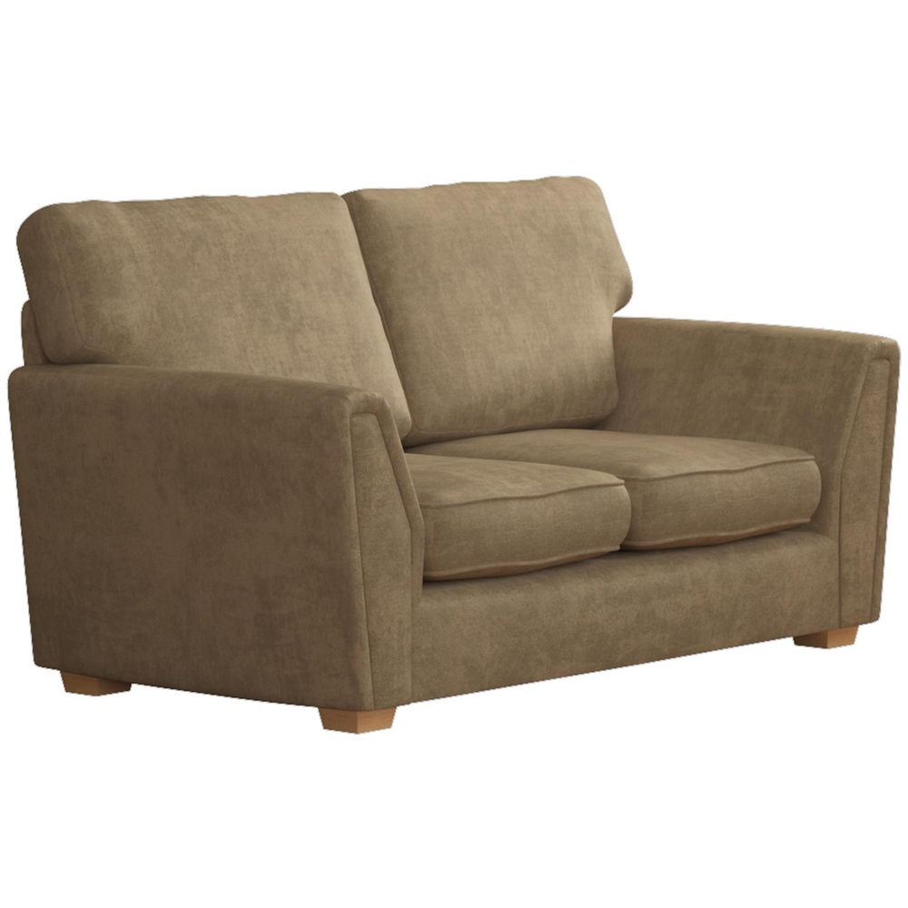 Wendleberry 2 Seater Mink Plush Velvet Fixed Back Sofa Image 3