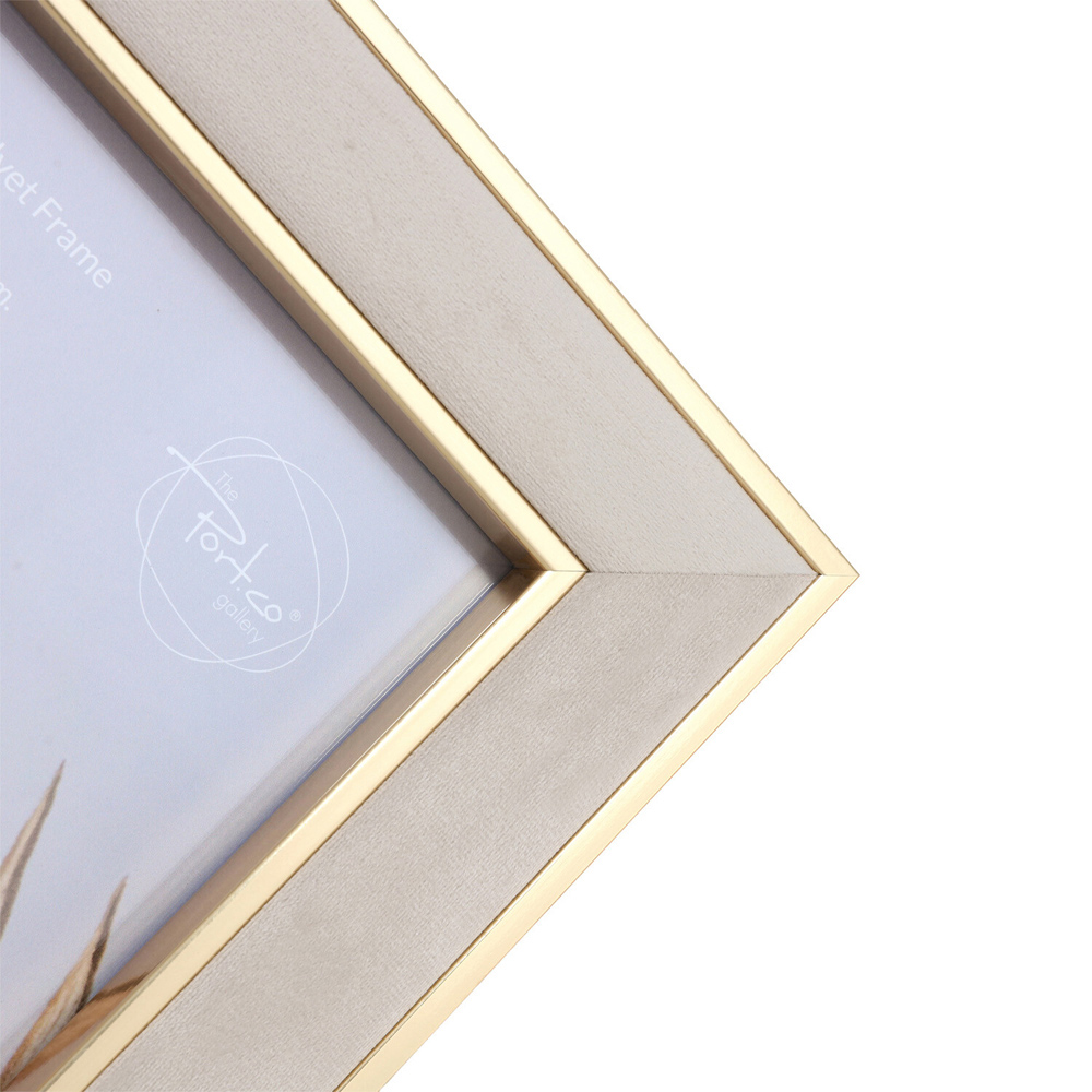 Gold Edge Velvet Photo Frame Neutral A4 Image 5
