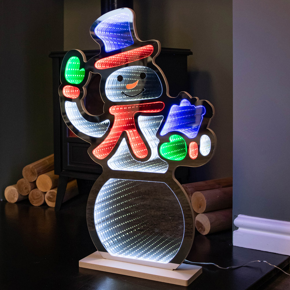 Samuel Alexander Multi Coloured LED Infinity Standing Snowman Christmas Decoration 60cm Image 6