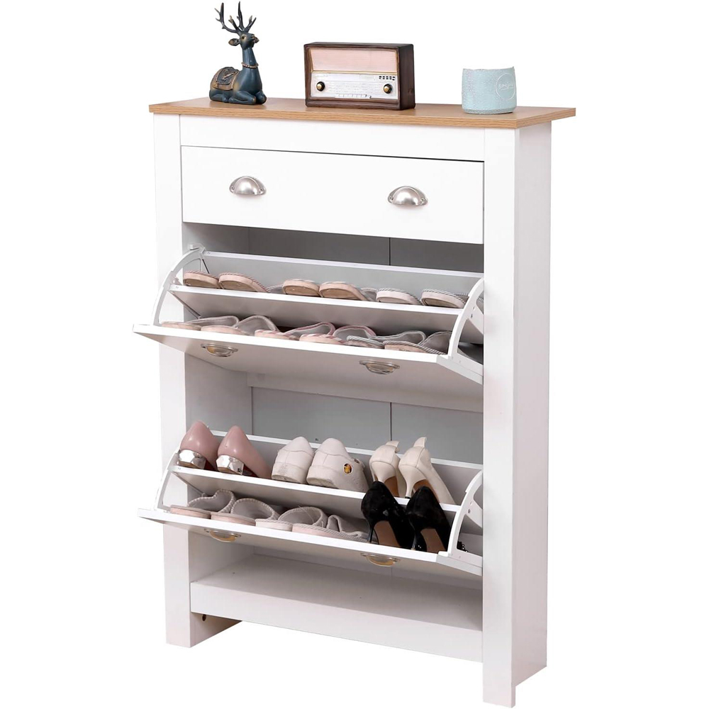 Kosy Koala 3 Drawer White Shoe Storage Cabinet Image 2