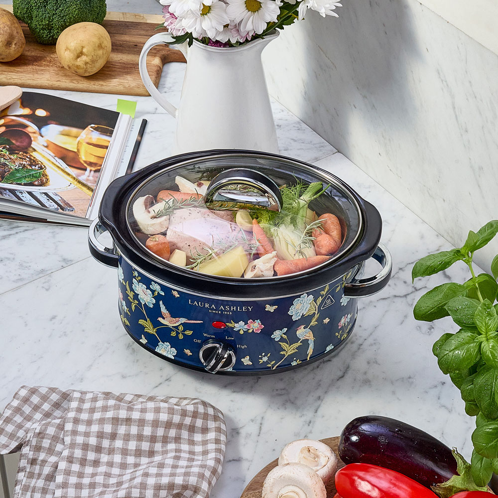 Laura Ashley Elveden VQSLWC3LLAENUK Navy 3.5L Slow Cooker Image 6