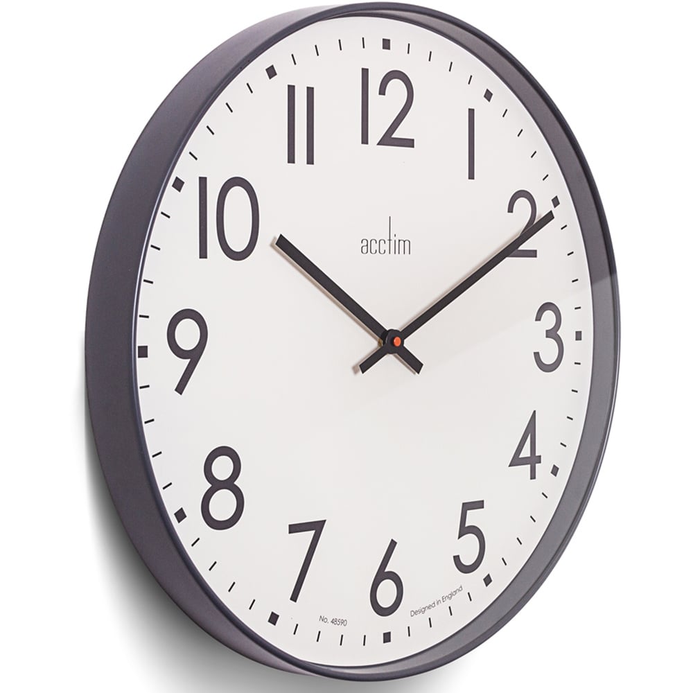 Acctim Ashridge Dark Grey Round Wall Clock 50cm Image 2