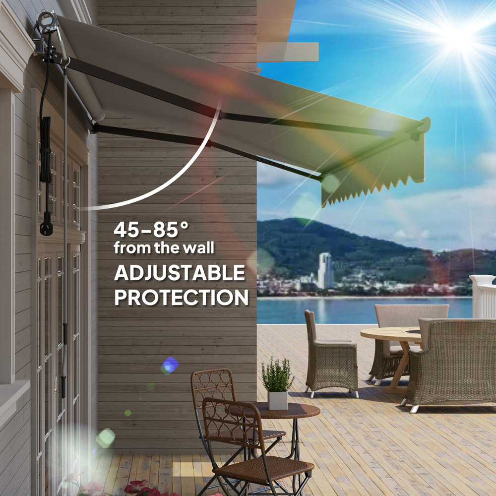Outsunny 3.5 x 3m Light Grey Electric Retractable Awning Image 6