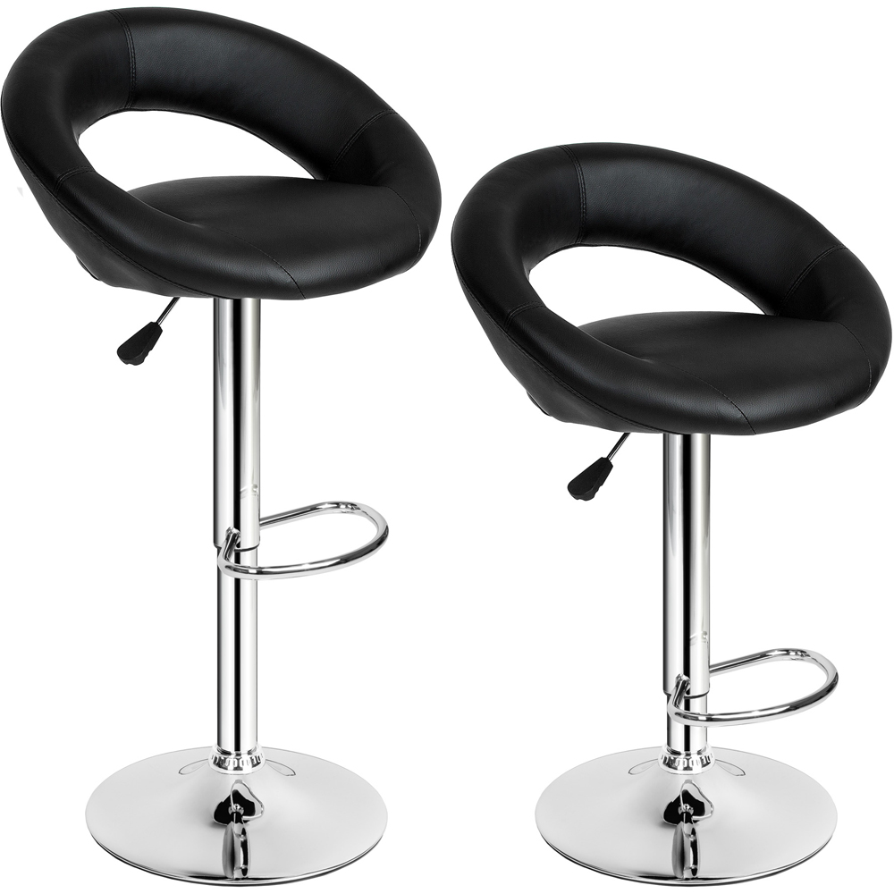 tectake Christian Synthetic Leather Bar Stool Set of 2 Image 2