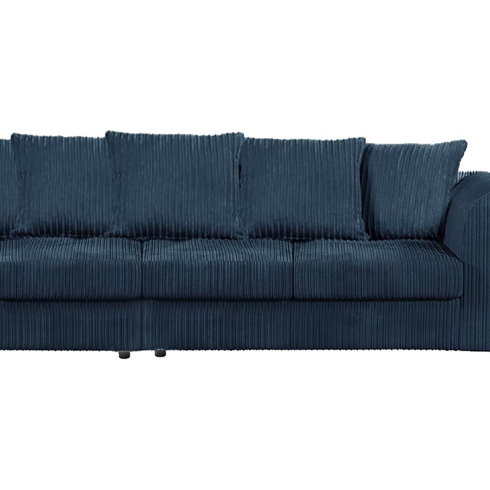 Luxor 4 Seater Navy Blue Jumbo Cord Scatter Back Sofa Image 4