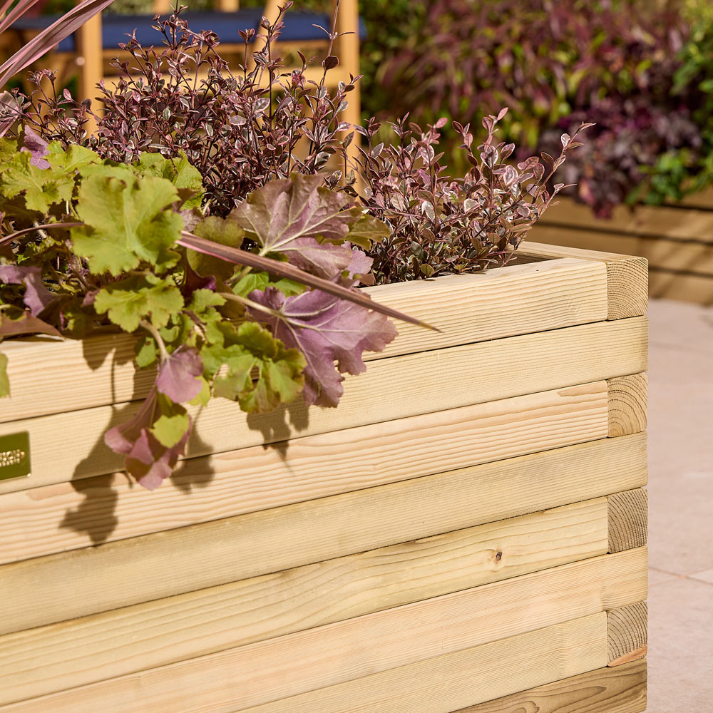 Rowlinson Premier Natural Wooden Patio Trough Planter 37 x 120 x 40cm Image 6