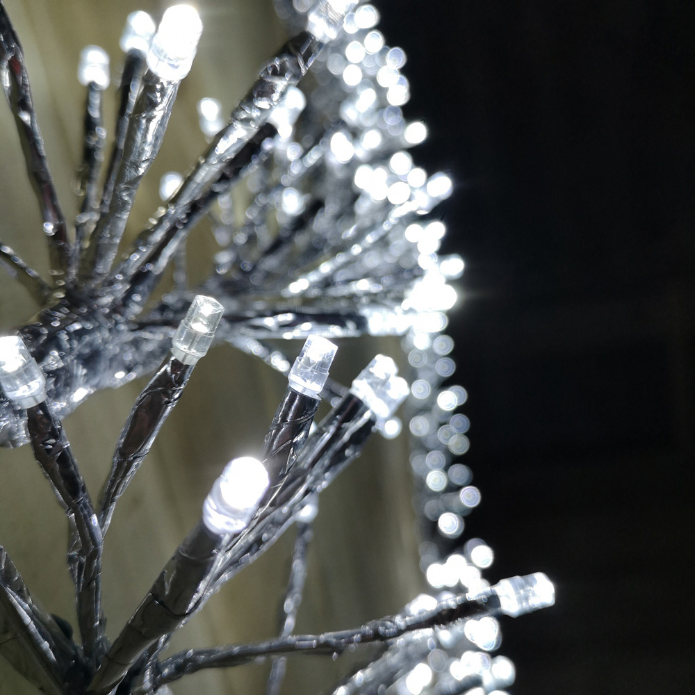 Premier 480 White LED Silver Star Christmas Cluster Light 120cm Image 4