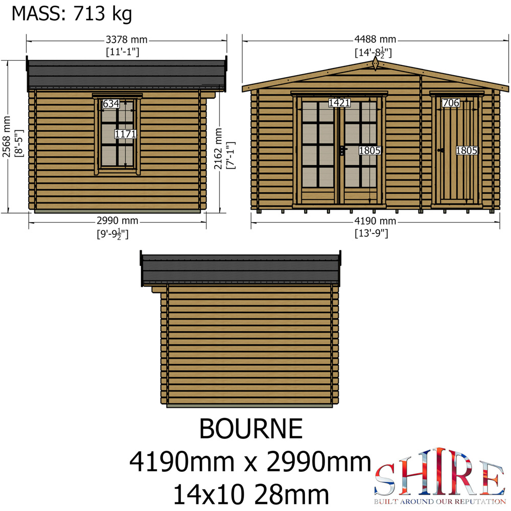 Shire Bourne 14 x 10ft Log Cabin Image 7